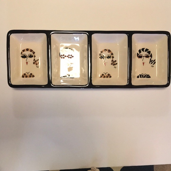 Le Gourmet Chef 2002 4 Section Serving Tray with fashion ladies faces - Picture 2 of 8